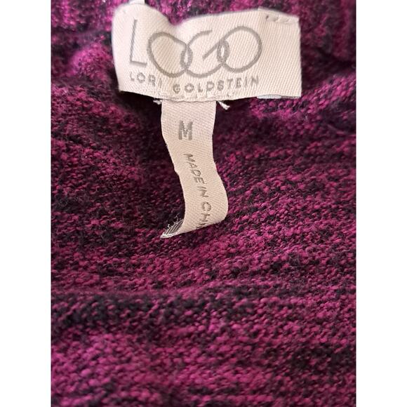Logo Lori Goldstein Shark Bite Purple Marled Sweater Size Medium - Picture 12 of 12